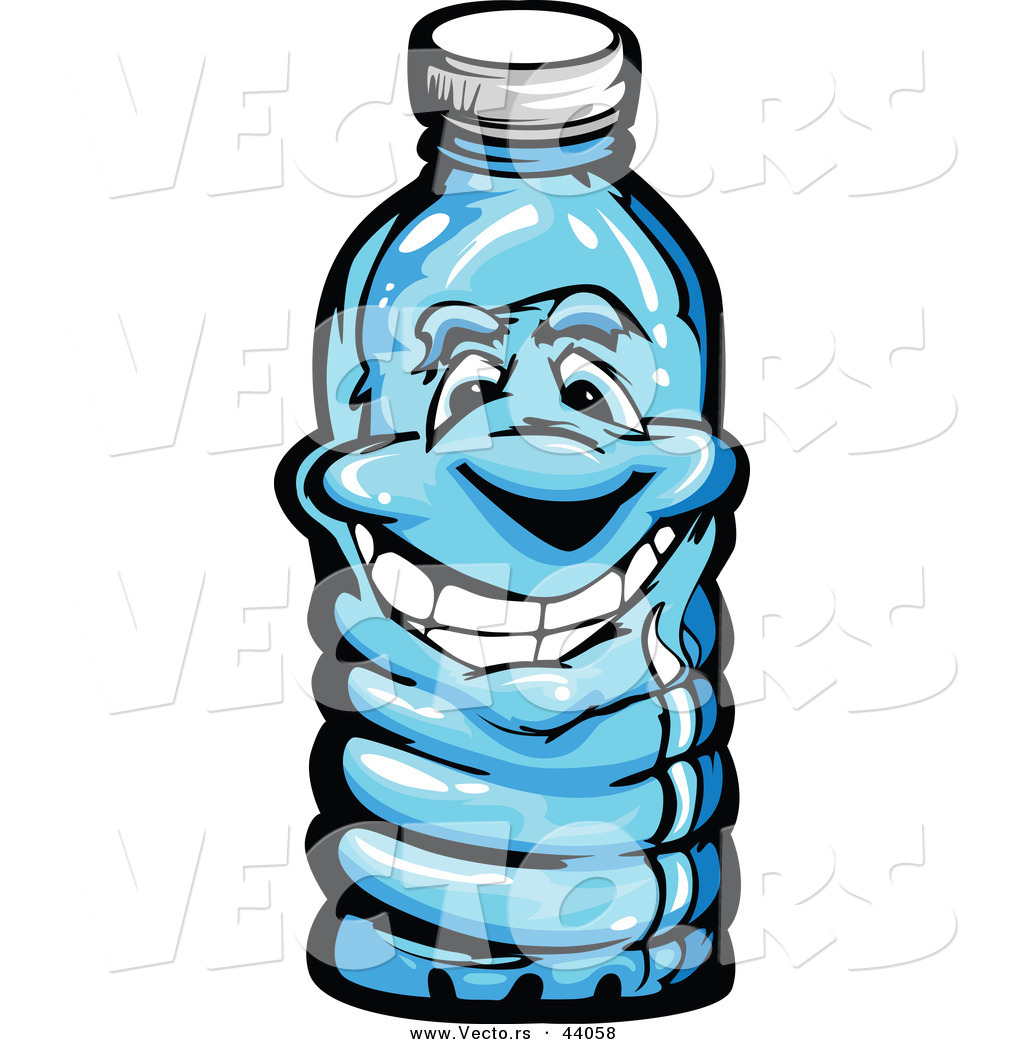 1024x1044 Vector Of A Happy Cartoon Plastic Water Bottle Mascot By Chromaco