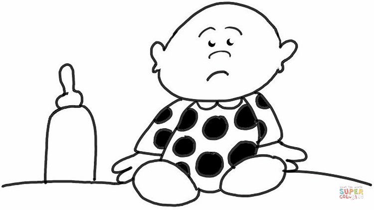 750x421 Sad Baby With His Bottle Coloring Page Free Printable Coloring Pages