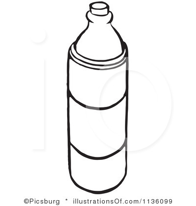 400x420 Black Amp White Clipart Bottle