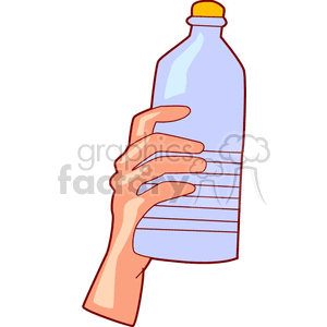 300x300 Royalty Free Person Holding A Water Bottle 141782 Vector Clip Art