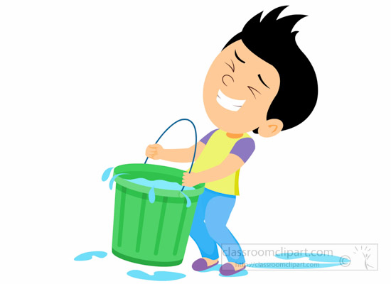 550x400 Household Clipart Boy Carring Heavy Water Bucket Clipart 6830