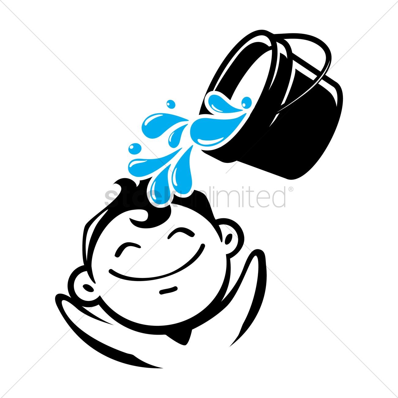 1300x1300 Boy With Water Bucket Vector Image