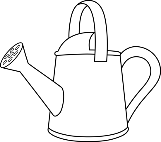 550x484 Colorable Watering Can Outline