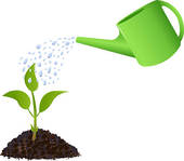 170x149 Clip Art Of Green Young Plant With Watering Can K3540566