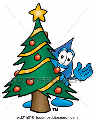 371x470 Clip Art Of Water Drop With Christmas Tree Wd01h016