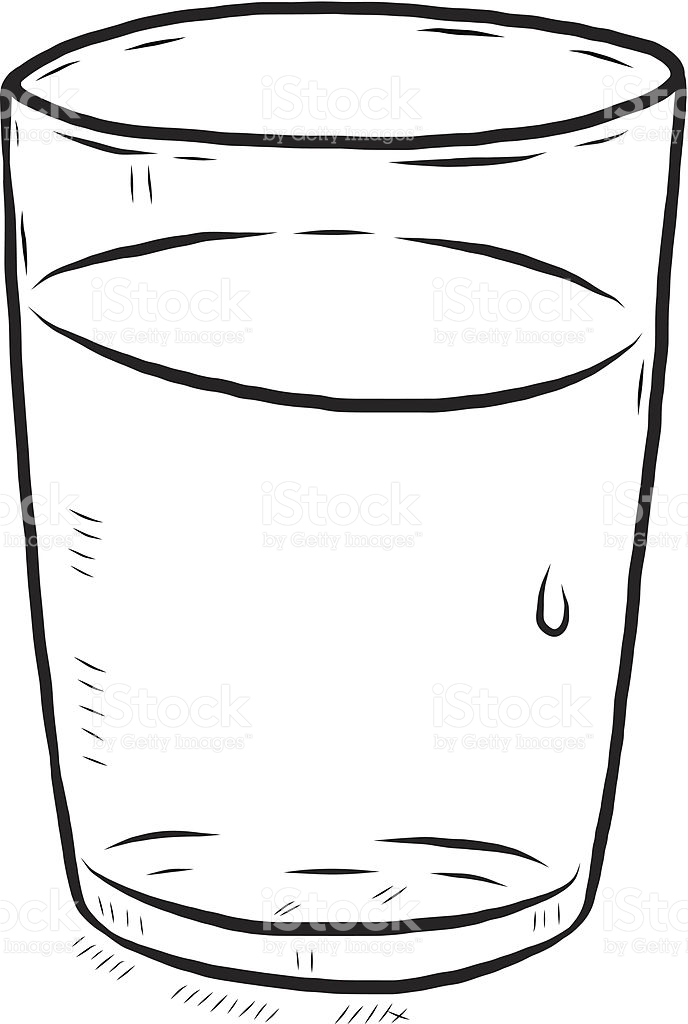 688x1024 Water Black And White Cup Of Water Clipart Black And White