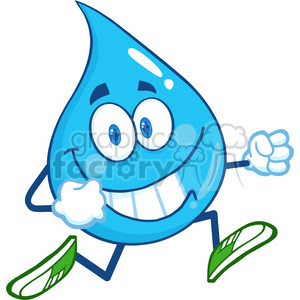 300x300 Royalty Free 6213 Royalty Free Clip Art Water Drop Cartoon Mascot