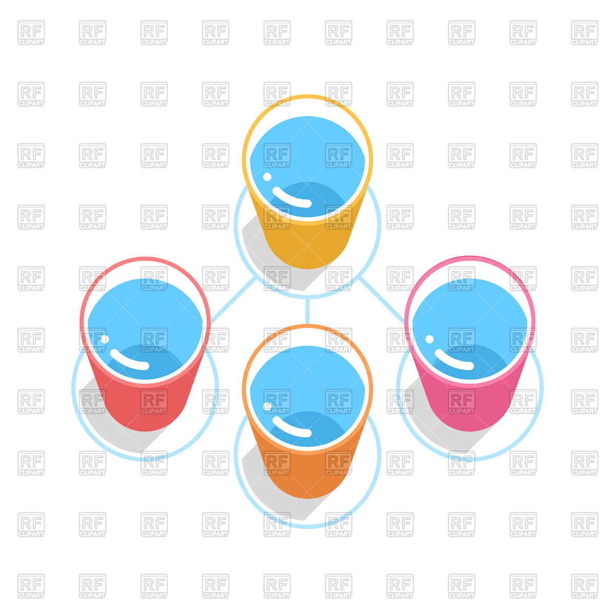 1200x1200 Cartoon Buckets With Water Royalty Free Vector Clip Art Image