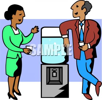 350x342 Co Workers Chatting By The Water Cooler