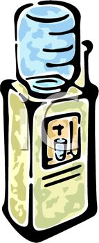 143x350 Royalty Free Clipart Image Drawing Of An Office Water Cooler