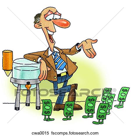 450x470 Stock Illustration Of A Man Having A Water Cooler Talk With Money