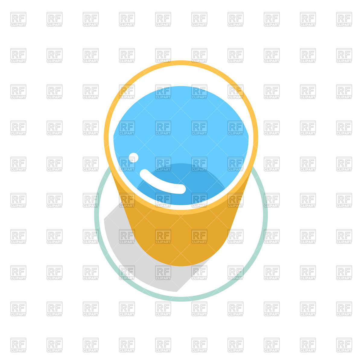 1200x1200 Cartoon Bucket With Water