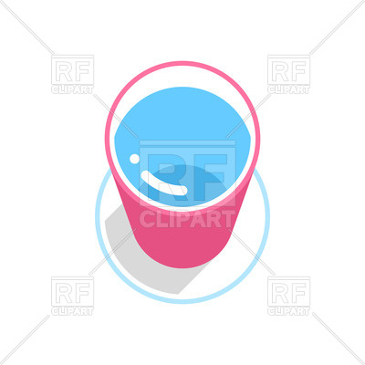 400x400 Pink Bucket With Water Royalty Free Vector Clip Art Image