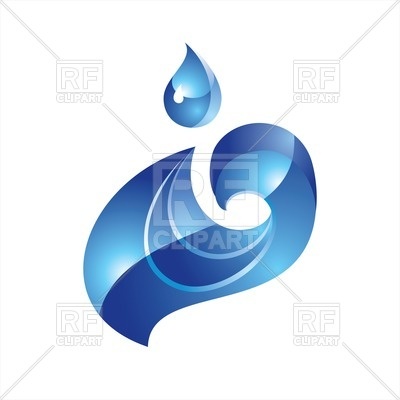 400x400 Water Drop Glossy Icon Royalty Free Vector Clip Art Image