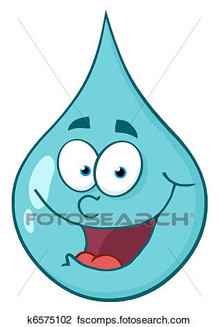 314x470 Clipart Of Happy Water Drop K6575102