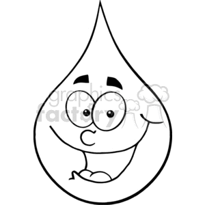 300x300 Royalty Free Black And White Outline Of A Water Drop 383292 Vector