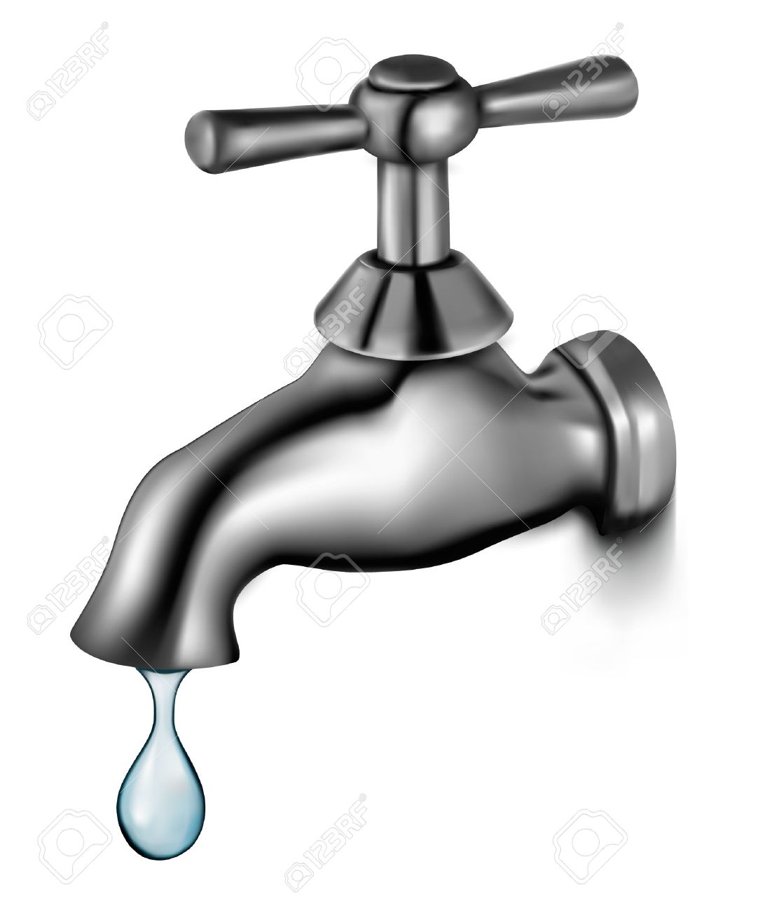 1082x1300 Water Tap With Drop Vector Illustration Royalty Free Cliparts