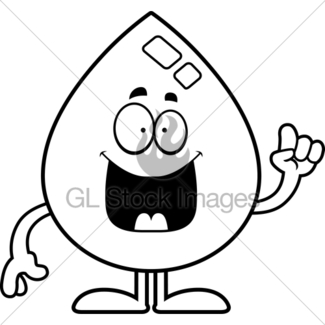 325x325 Cartoon Water Drop Waving Gl Stock Images
