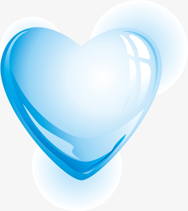 650x731 Heart Shaped Water, Blue Water Drops Vector Material, Blue, Drop