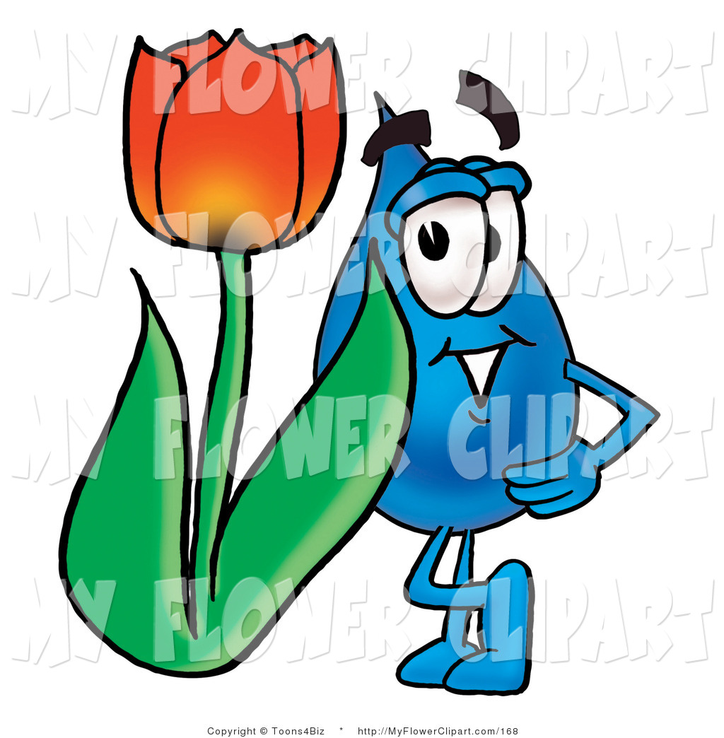 1024x1044 Clip Art Of A Blue Water Drop Mascot Cartoon Character With A Red
