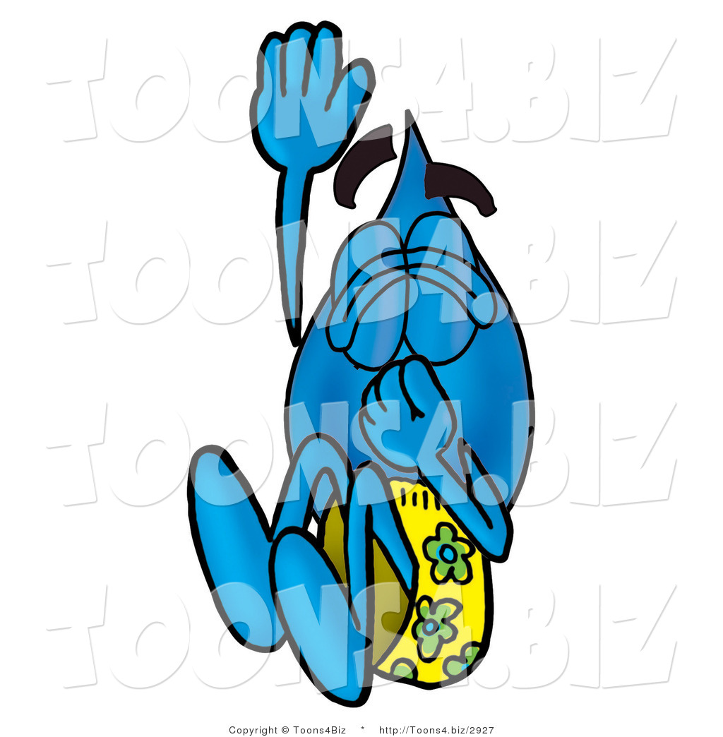 1024x1044 Illustration Of A Cartoon Water Drop Mascot Plugging His Nose