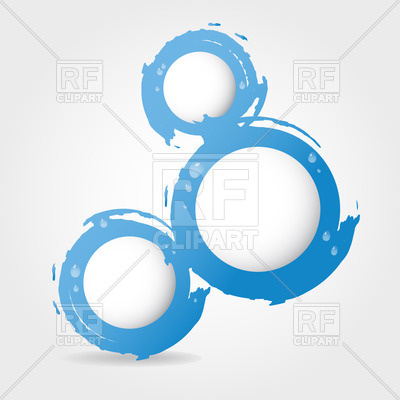 400x400 White Circles With Blue Borders And Water Drops Royalty Free