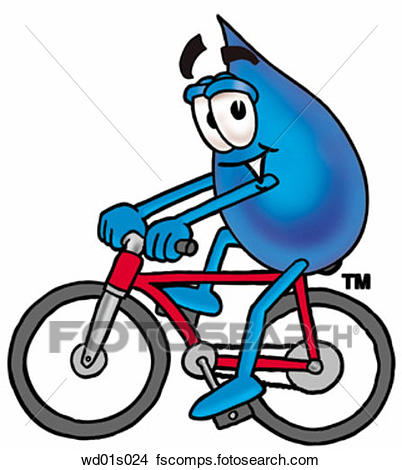 402x470 Clipart Of Water Drop Riding Bike Wd01s024