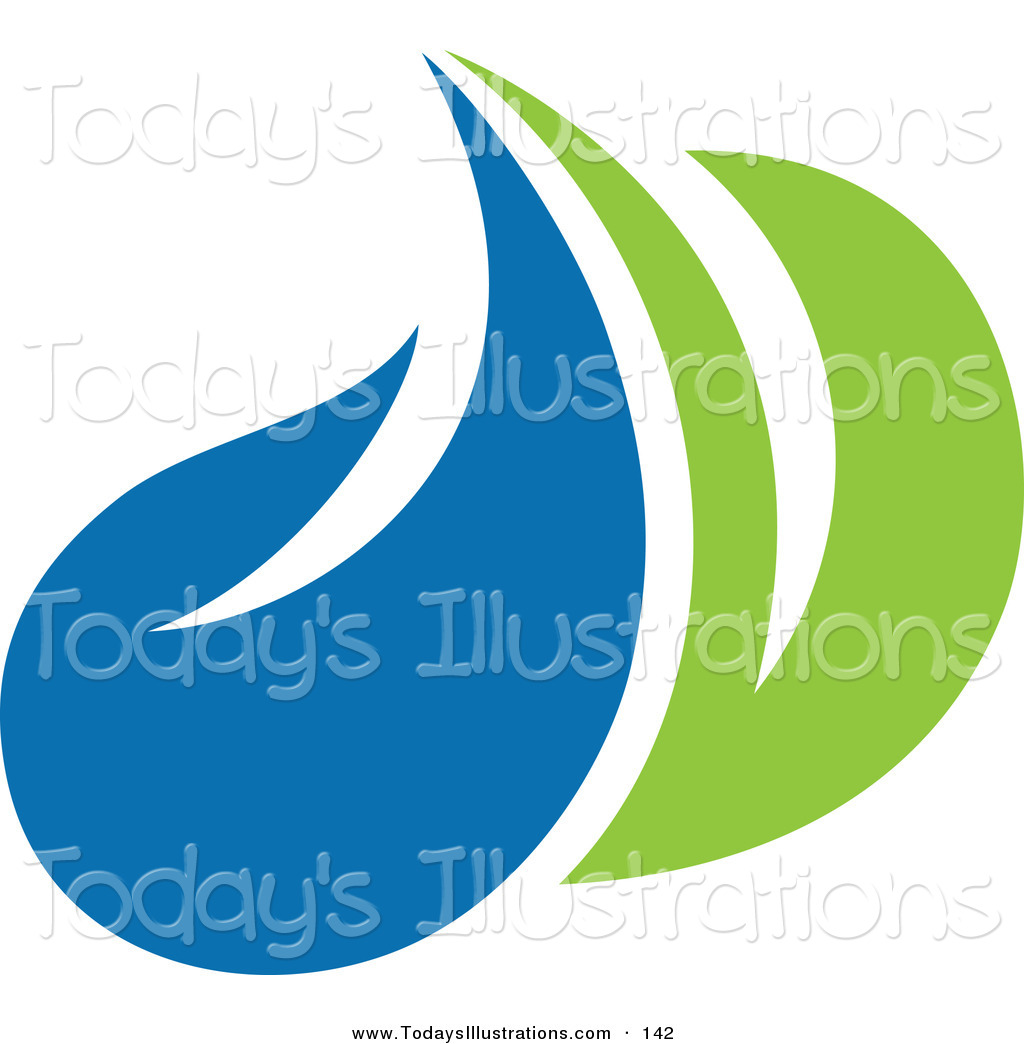 1024x1044 Clipart Of A Green Leaf And Blue Water Drop Ecology Logo Icon By