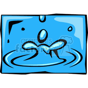 300x300 Royalty Free Blue Water Drops In A Puddle 151058 Vector Clip Art