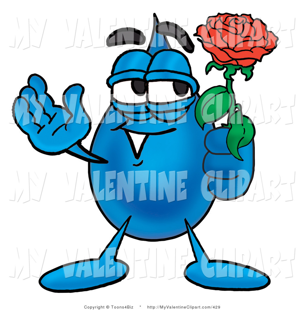1024x1044 Valentine's Clipart Of A Sweet Water Drop Mascot Cartoon Character