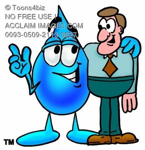 290x300 Clip Art Illustration Of A Waterdrop Cartoon Character Standing