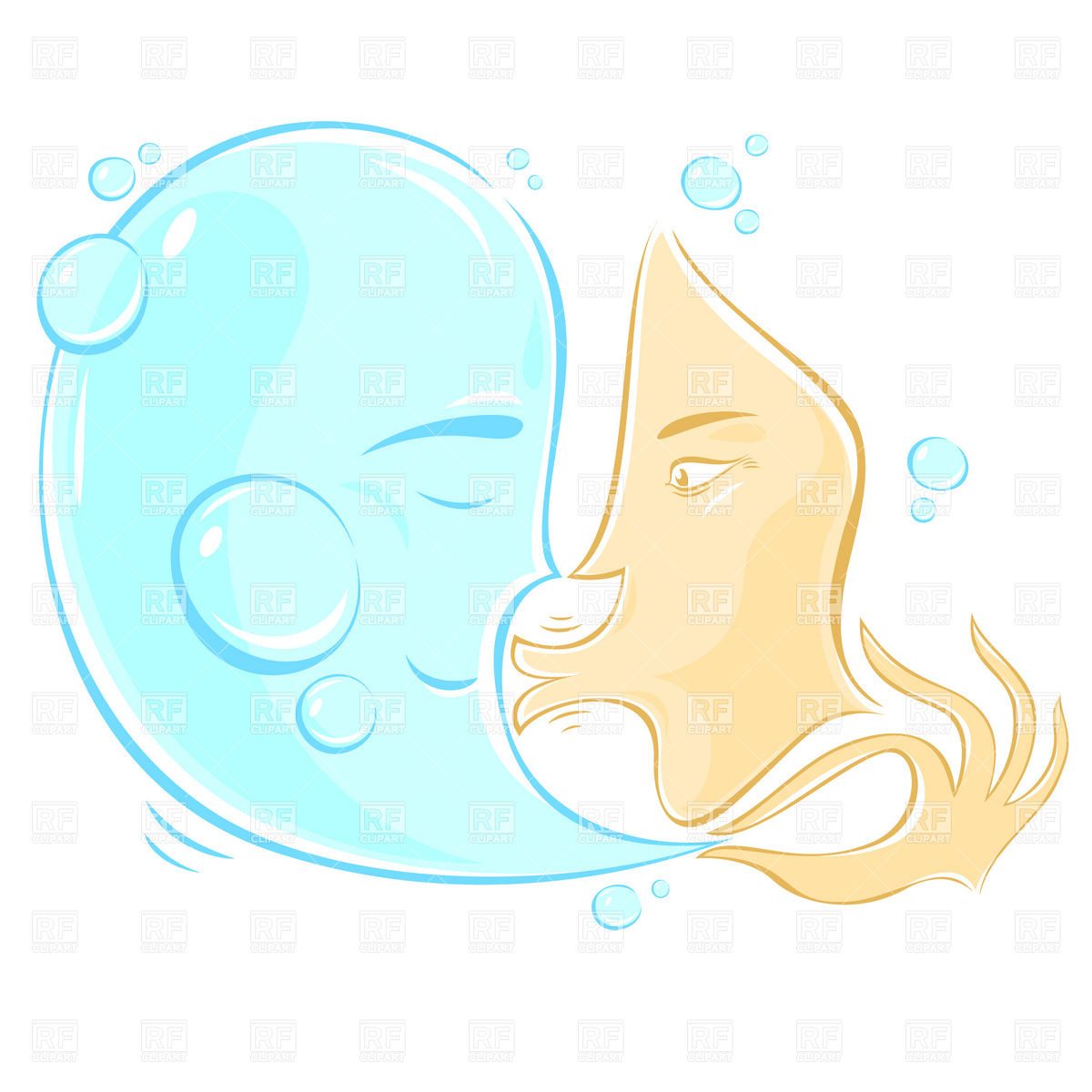 1200x1200 Woman's Face Kissing Water Drop