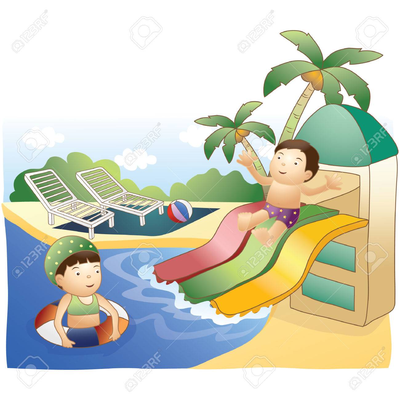 1300x1300 Fun Water Park Clip Art Cliparts