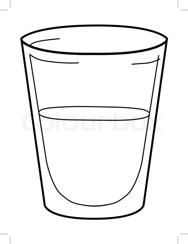 617x800 Outline Illustration Of Glass Of Water Stock Vector Colourbox