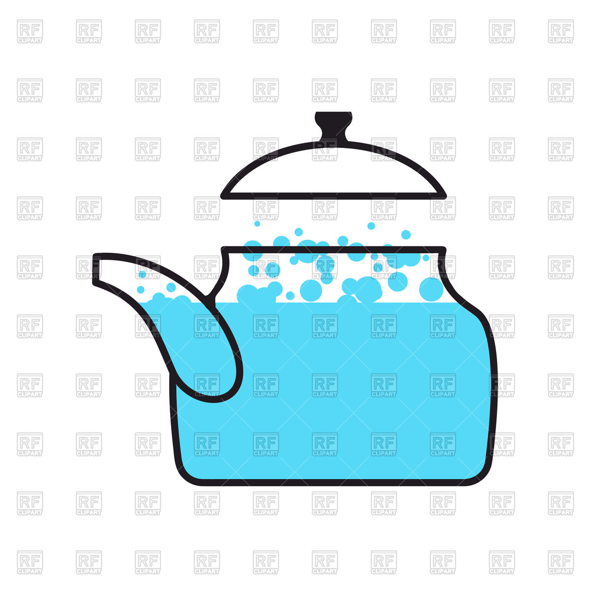 1200x1200 Kettle With Boiling Water Royalty Free Vector Clip Art Image