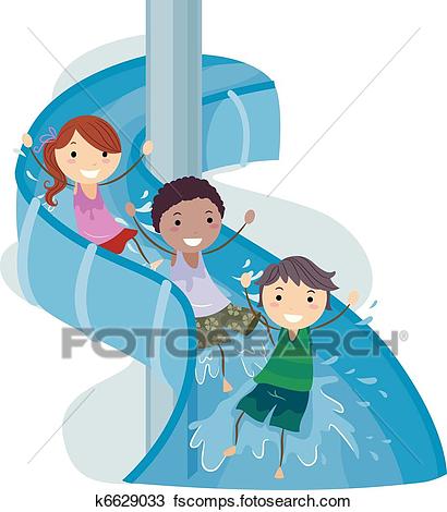410x470 Water Slide Clip Art Vector Graphics. 561 Water Slide Eps Clipart