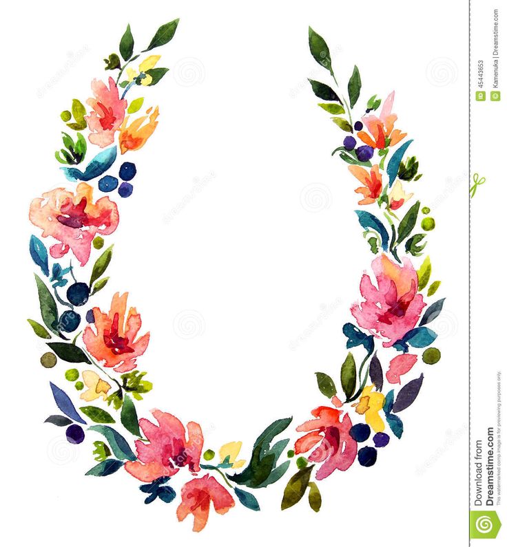 736x795 Hand Painted Watercolor Wreath. Flower Decoration.awesome! Art