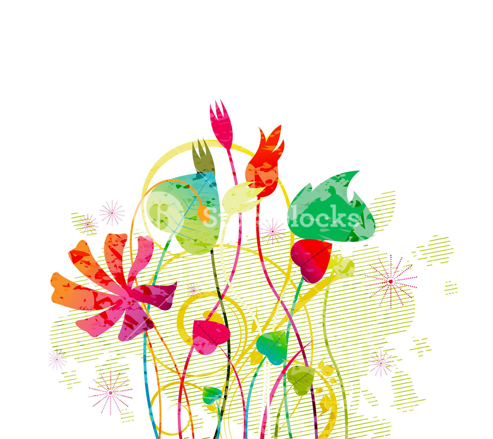 1000x890 Vector Watercolor Floral Background Royalty Free Stock Image