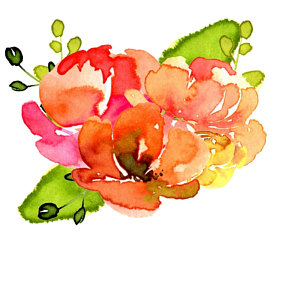 300x300 Watercolor Flowers Clip Art Hand Painted Floral Png Bright