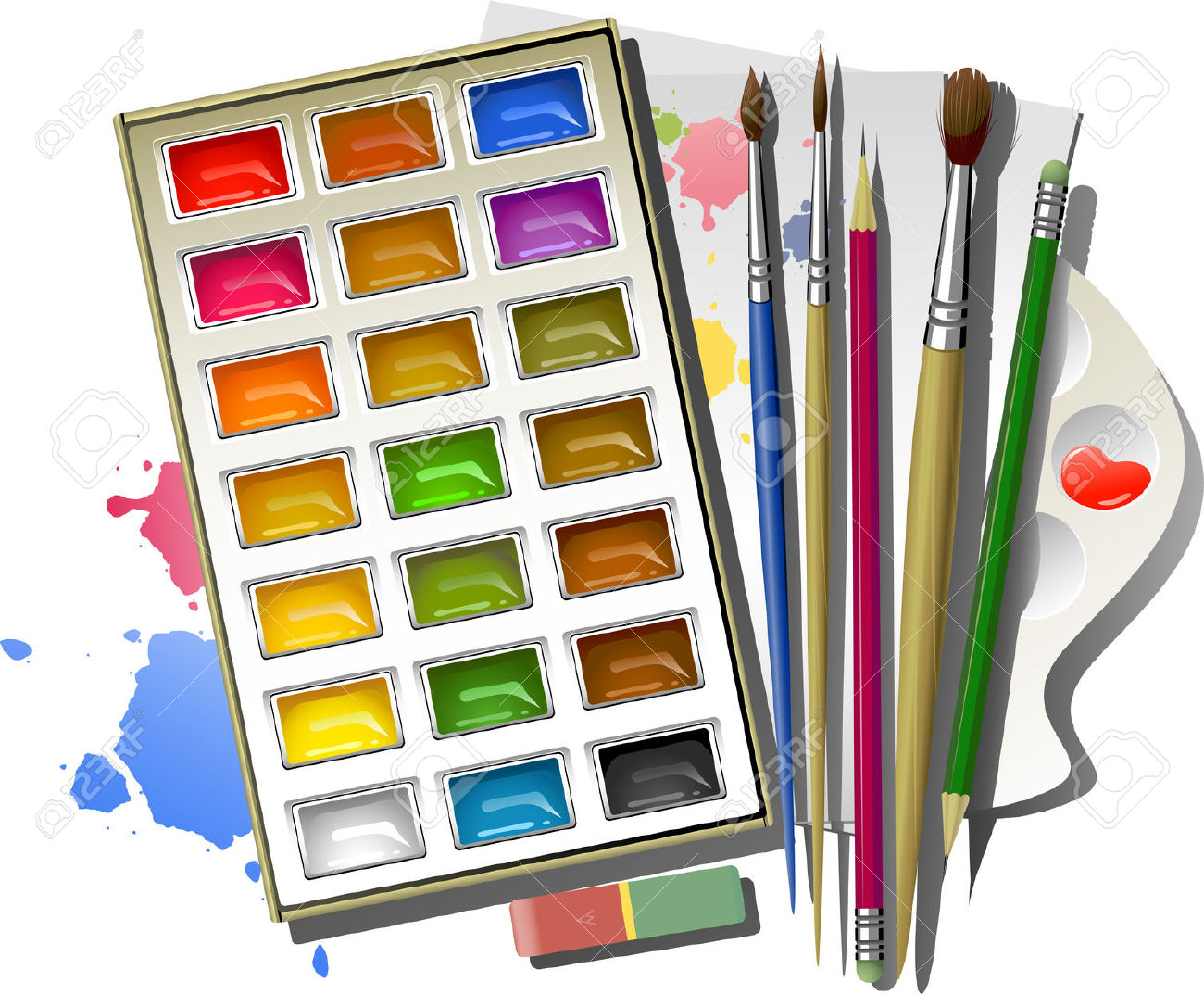 1300x1073 Artistic Clipart Paint Set 2329293