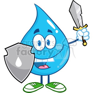300x300 Royalty Free 6212 Royalty Free Clip Art Water Drop Cartoon Mascot