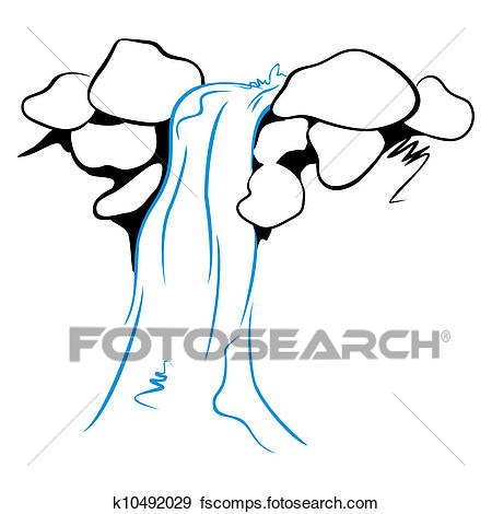 450x470 Clip Art Of Waterfall K10492029