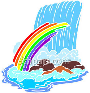 291x300 Rainbow Over A Waterfall Royalty Free Clipart Picture