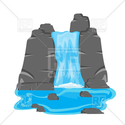 400x400 Waterfall Royalty Free Vector Clip Art Image