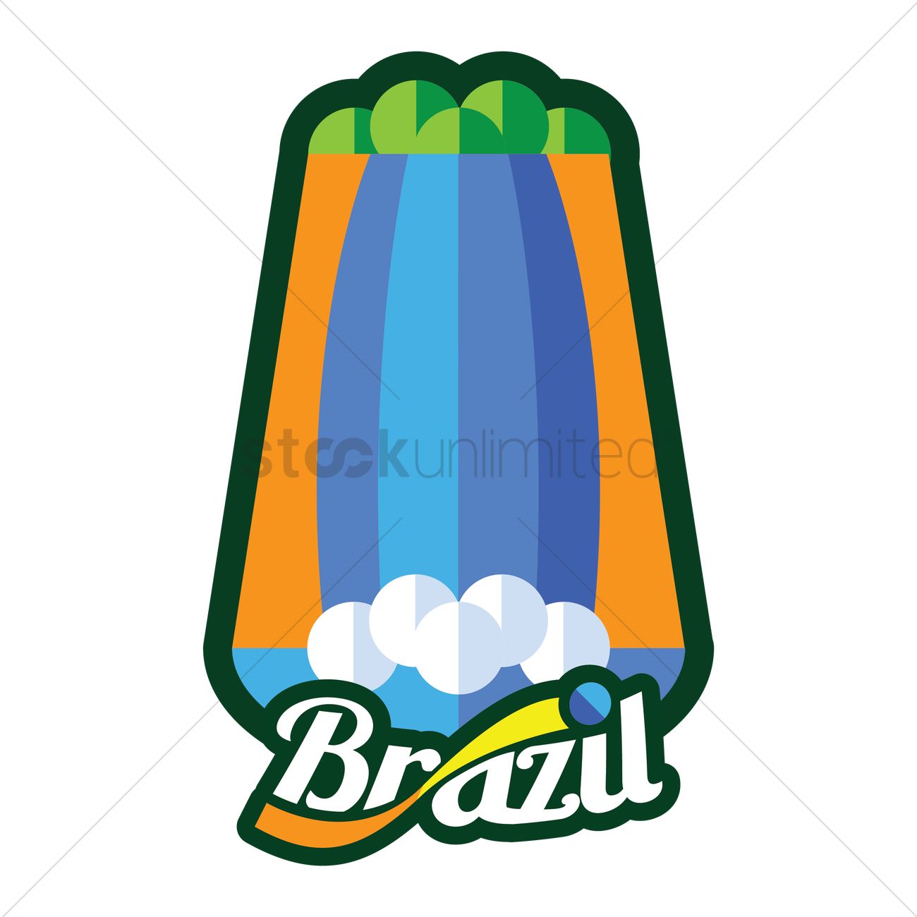 1300x1300 Brazil Waterfall Vector Image