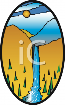 215x350 Scenic Clipart Waterfall