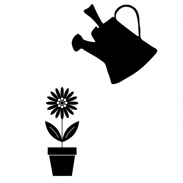 615x615 Flower Amp Watering Can Clipart Free Stock Photo