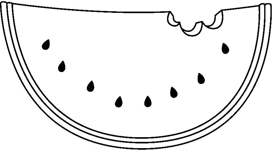871x479 Watermelon Black And White Clipart 3