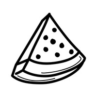 200x200 Watermelon Clipart Outline