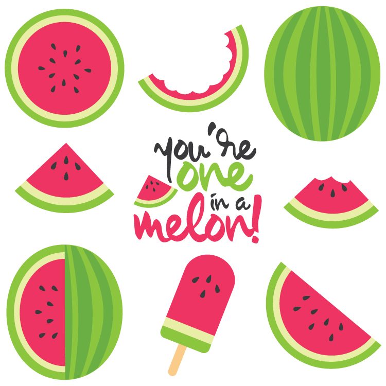 750x750 Watermelon Cut Files + Clip Art